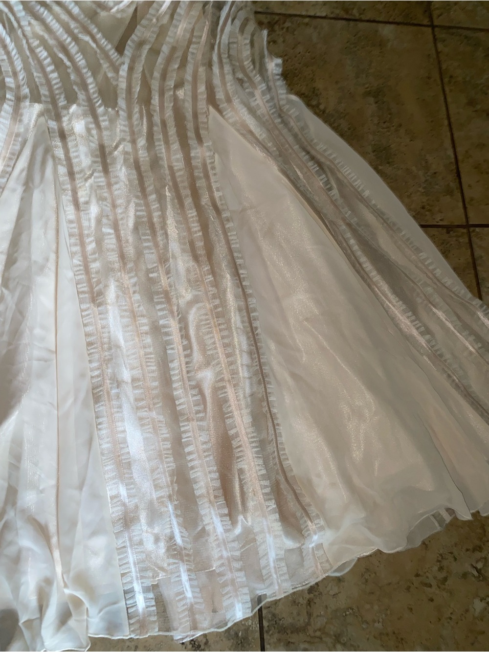 Vintage SUE WONG Nocturne Strapless Beaded Ruched Mermaid Gown Dress Cream 4 - Picture 13 of 17